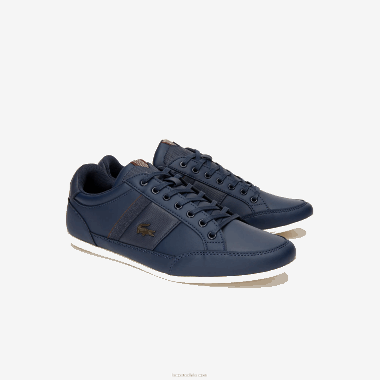 hombres Lacoste azul marino marron oscuro 2e6 Deportivas chaymon de piel y material sintético N6XZ21714