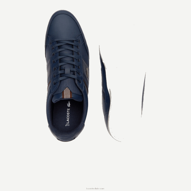 hombres Lacoste azul marino marron oscuro 2e6 Deportivas chaymon de piel y material sintético N6XZ21714