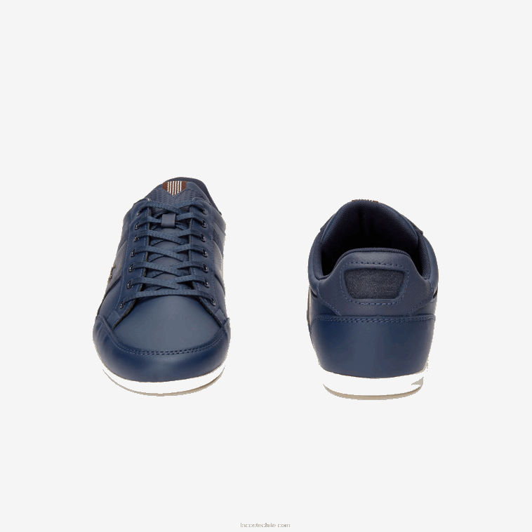 hombres Lacoste azul marino marron oscuro 2e6 Deportivas chaymon de piel y material sintético N6XZ21714