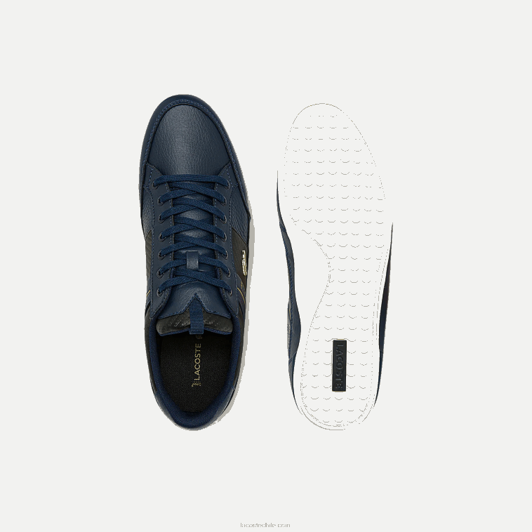 hombres Lacoste azul marino nb0 zapatillas chaymon de piel y fibra de carbono N6XZ21769