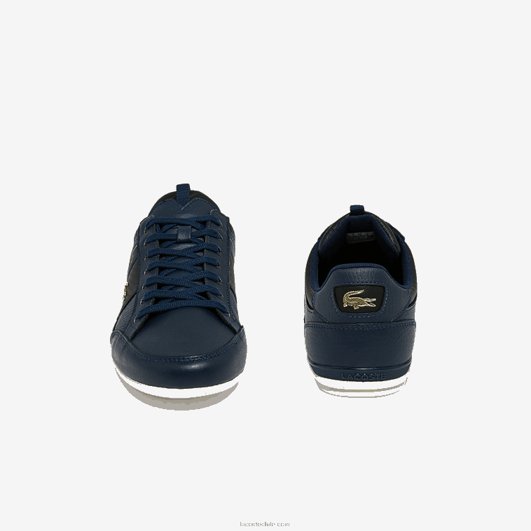hombres Lacoste azul marino nb0 zapatillas chaymon de piel y fibra de carbono N6XZ21769