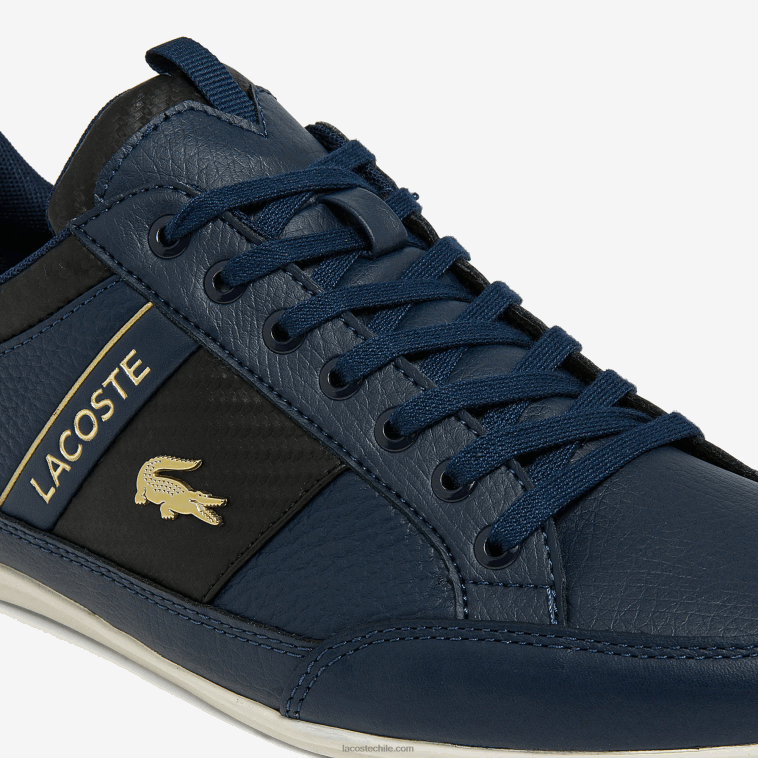 hombres Lacoste azul marino nb0 zapatillas chaymon de piel y fibra de carbono N6XZ21769