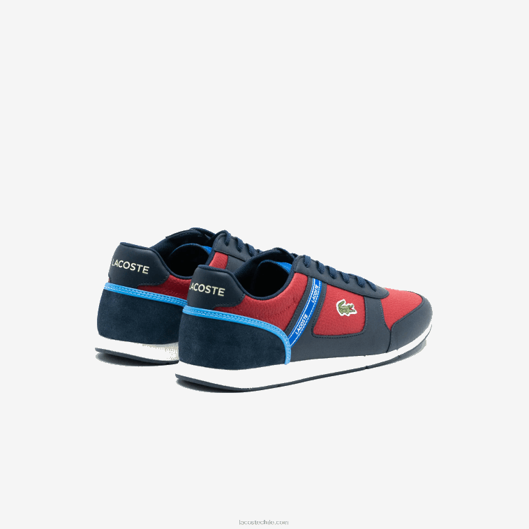hombres Lacoste azul marino y rojo 144 zapatillas menerva sport sintéticas N6XZ21908