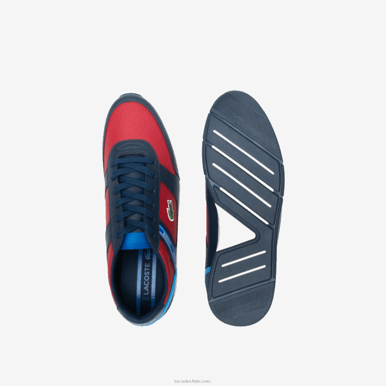 hombres Lacoste azul marino y rojo 144 zapatillas menerva sport sintéticas N6XZ21908