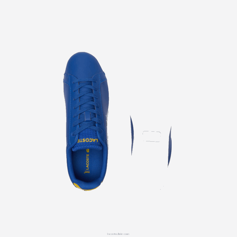 hombres Lacoste azul oscuro y blanco 121 zapatillas carnaby pro de piel con tacón pop N6XZ21744