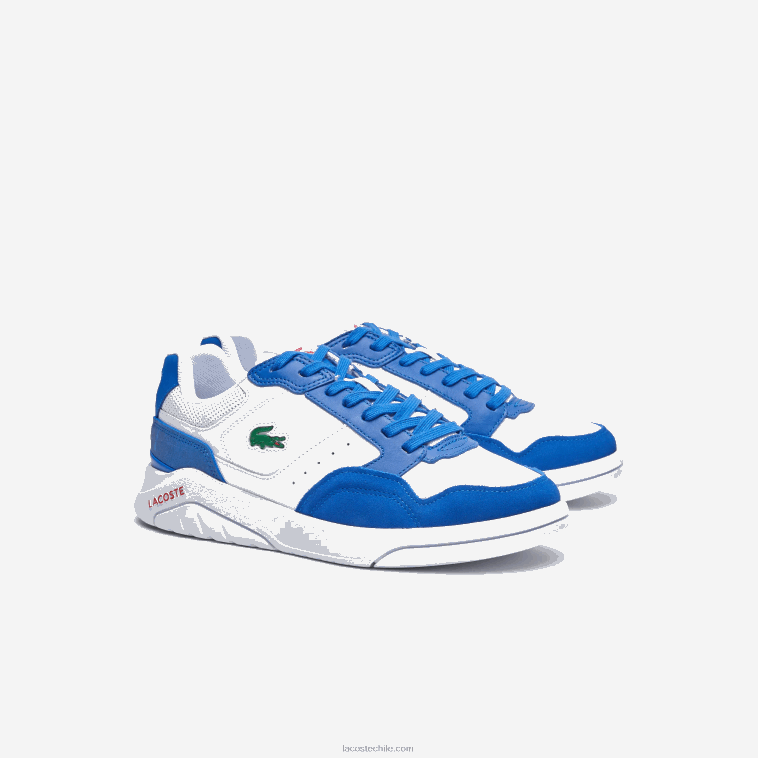 hombres Lacoste blanco/azul 080 tenis game advance de piel de lujo N6XZ21707