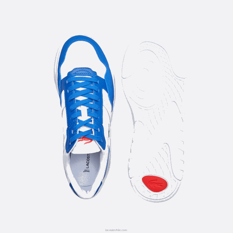 hombres Lacoste blanco/azul 080 tenis game advance de piel de lujo N6XZ21707