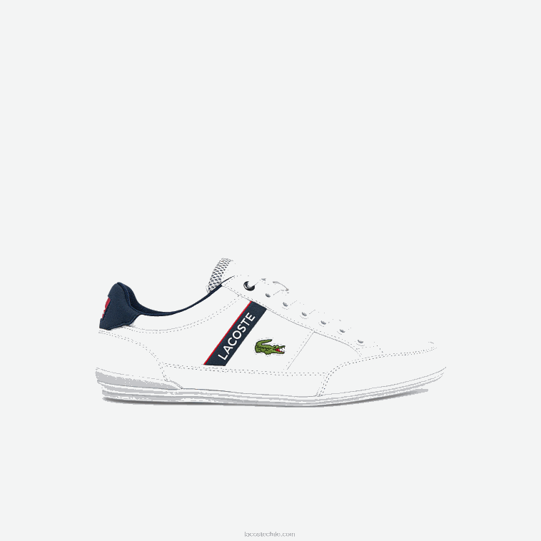 hombres Lacoste blanco/azul marino y rojo 407 zapatillas chaymon de tejido y material sintético N6XZ21791