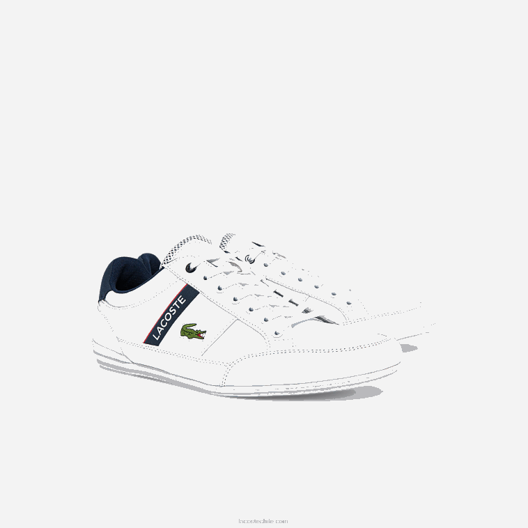 hombres Lacoste blanco/azul marino y rojo 407 zapatillas chaymon de tejido y material sintético N6XZ21791