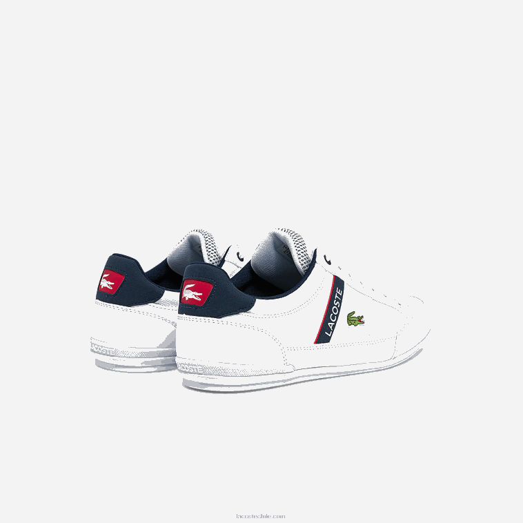 hombres Lacoste blanco/azul marino y rojo 407 zapatillas chaymon de tejido y material sintético N6XZ21791