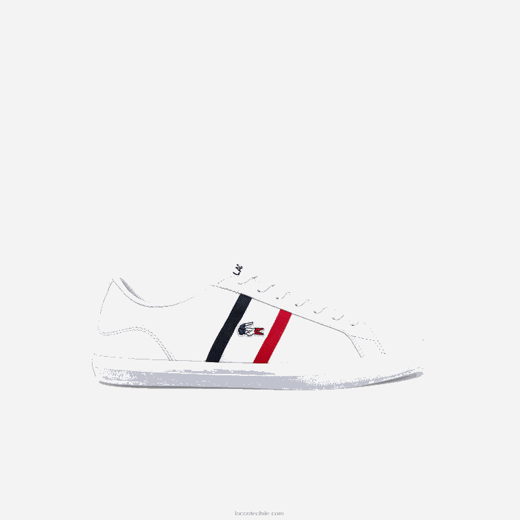 hombres Lacoste blanco/azul marino y rojo 407 zapatillas lerond tricolore de piel y material sintético N6XZ21914