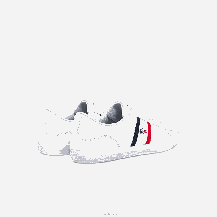 hombres Lacoste blanco/azul marino y rojo 407 zapatillas lerond tricolore de piel y material sintético N6XZ21914