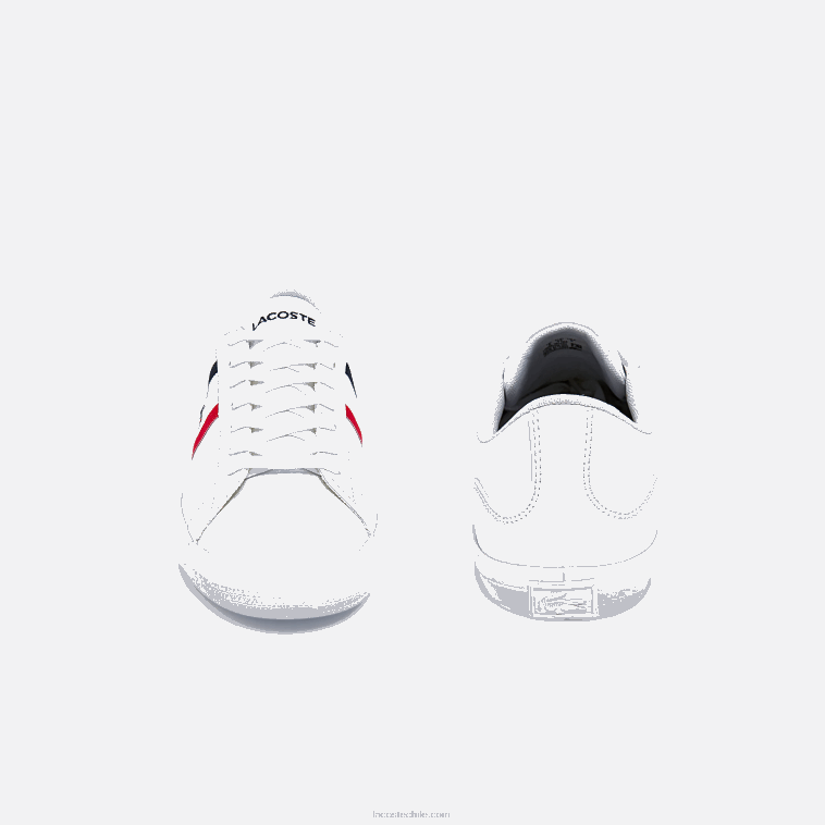 hombres Lacoste blanco/azul marino y rojo 407 zapatillas lerond tricolore de piel y material sintético N6XZ21914