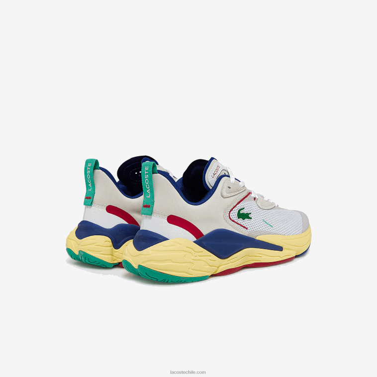 hombres Lacoste blanco roto y azul 2q9 zapatillas aceshot de tejido y material sintético N6XZ21857