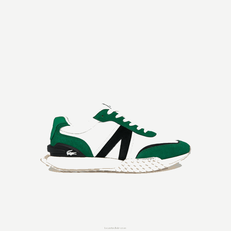hombres Lacoste blanco/verde 082 tenis L-Spin Deluxe con detalles textiles N6XZ21870