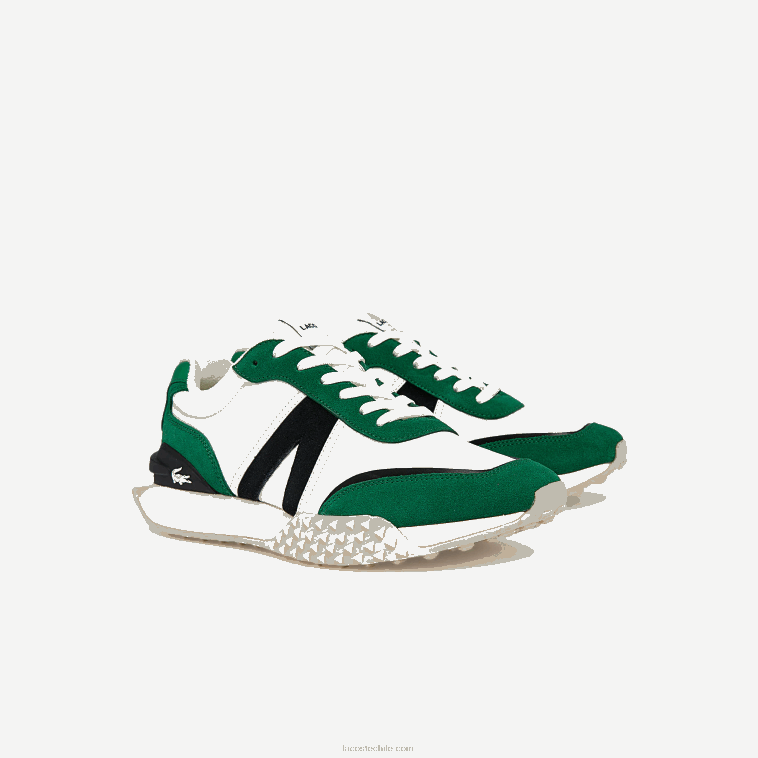hombres Lacoste blanco/verde 082 tenis L-Spin Deluxe con detalles textiles N6XZ21870