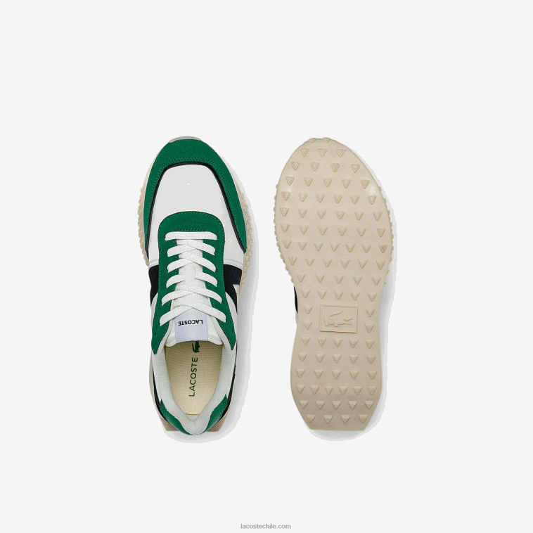 hombres Lacoste blanco/verde 082 tenis L-Spin Deluxe con detalles textiles N6XZ21870