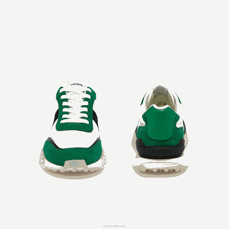 hombres Lacoste blanco/verde 082 tenis L-Spin Deluxe con detalles textiles N6XZ21870