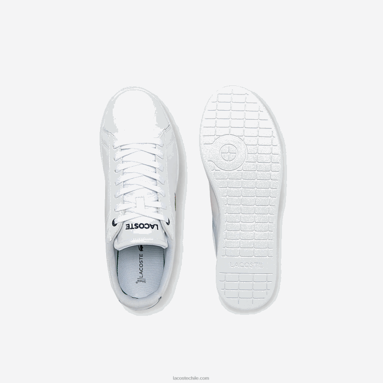 hombres Lacoste blanco y azul marino 042 tenis carnaby bl de piel N6XZ21815