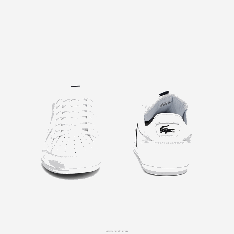 hombres Lacoste blanco y azul marino 042 zapatillas chaymon de piel y material sintético N6XZ21713