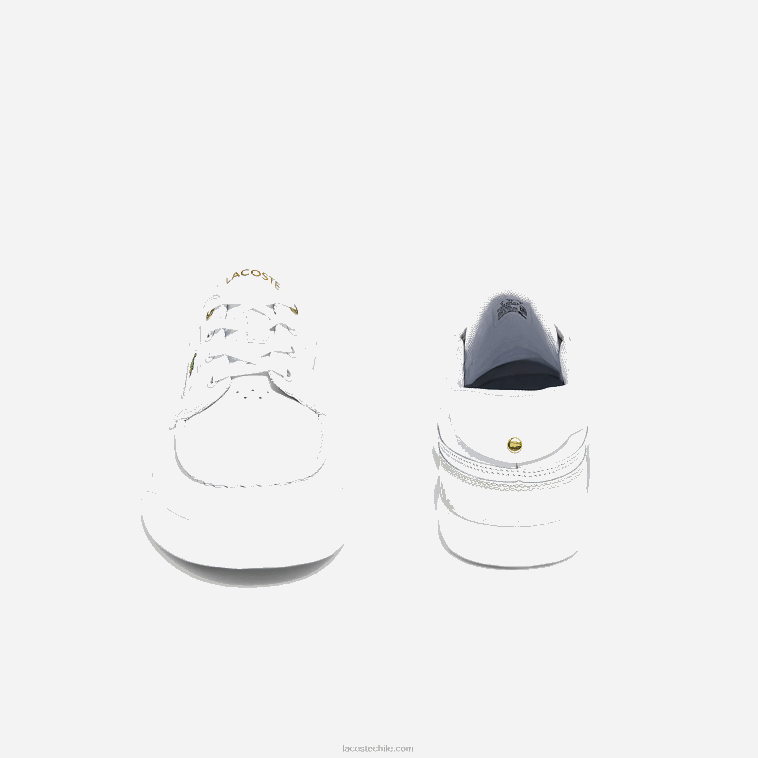 hombres Lacoste blanco y hueso 65t Náuticos bayliss de piel y sintético N6XZ21802