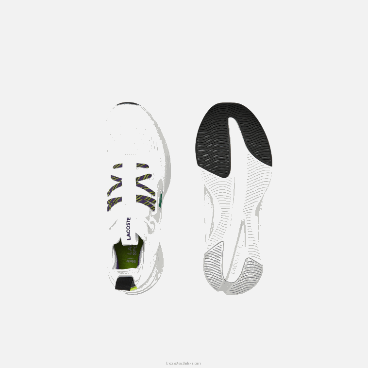 hombres Lacoste blanco y hueso 65t tenis run spin comfort N6XZ21795
