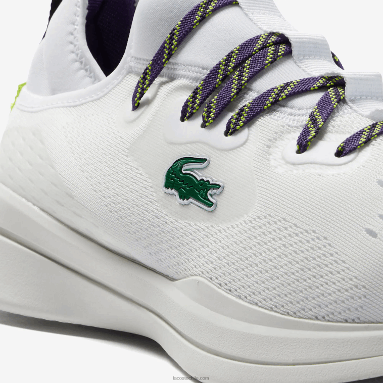hombres Lacoste blanco y hueso 65t tenis run spin comfort N6XZ21795