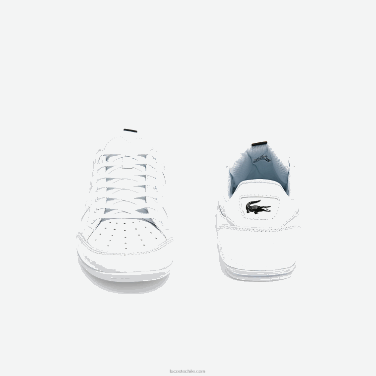 hombres Lacoste blanco y negro 147 zapatillas chaymon de piel y sintético N6XZ21724