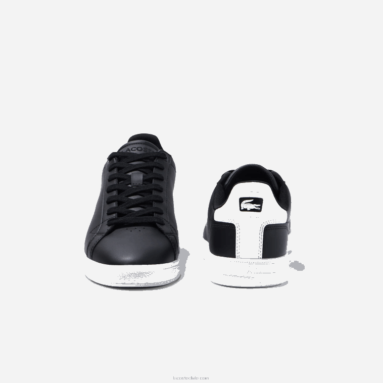 hombres Lacoste blanco y negro 312 tenis Graduate Pro de piel N6XZ21909