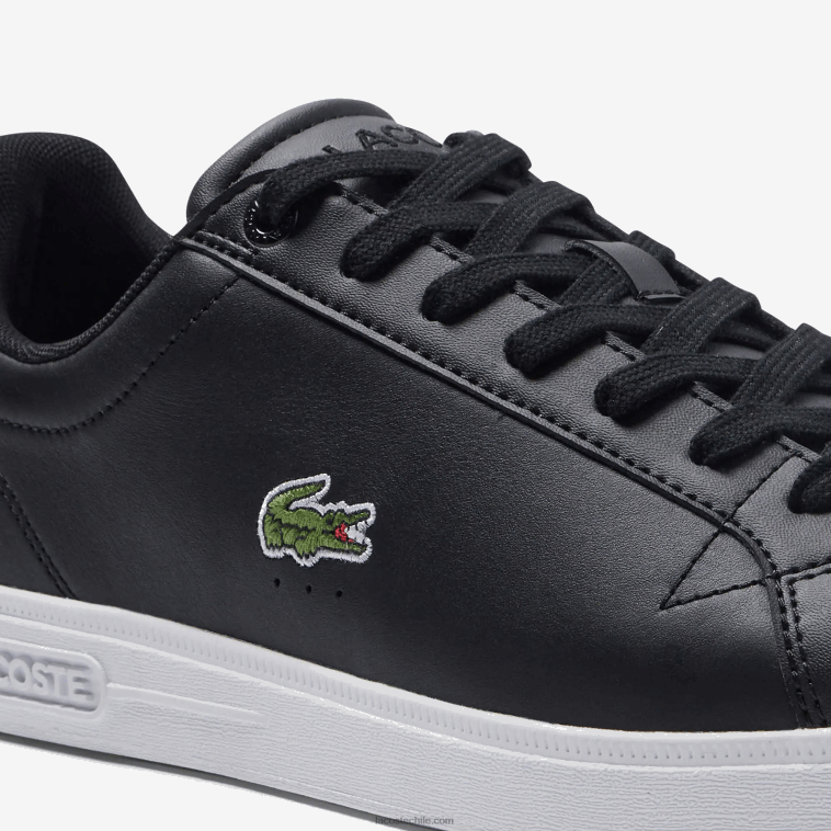 hombres Lacoste blanco y negro 312 tenis Graduate Pro de piel N6XZ21909