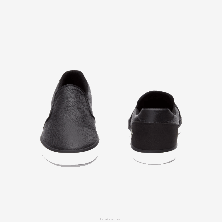 hombres Lacoste blanco y negro 312 tenis jouer sin cordones N6XZ21885