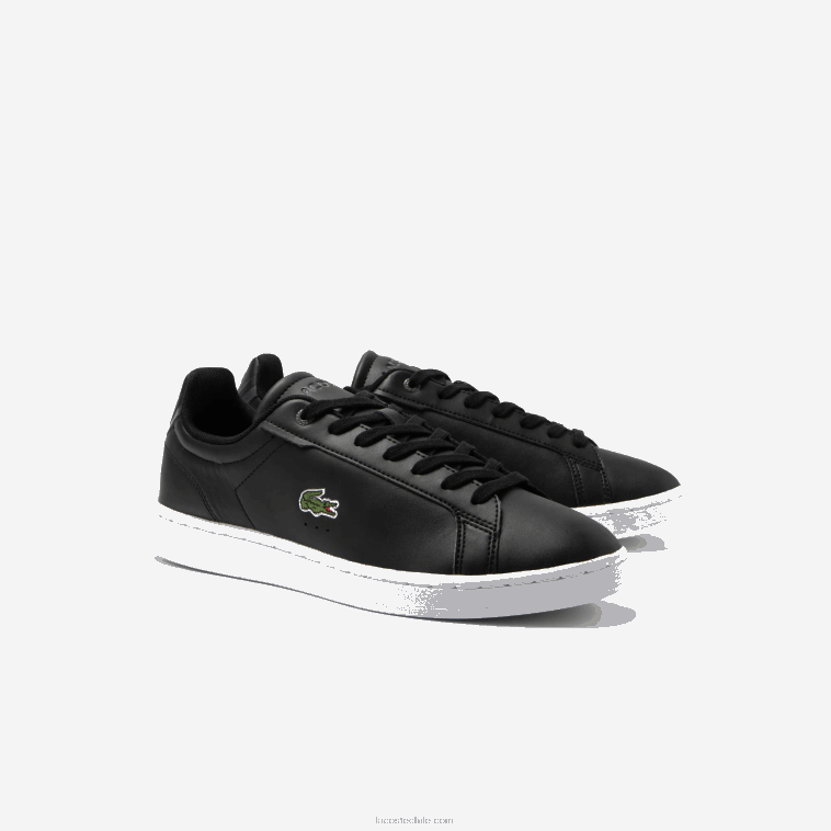 hombres Lacoste blanco y negro 312 zapatillas carnaby pro bl de piel a tono N6XZ21742
