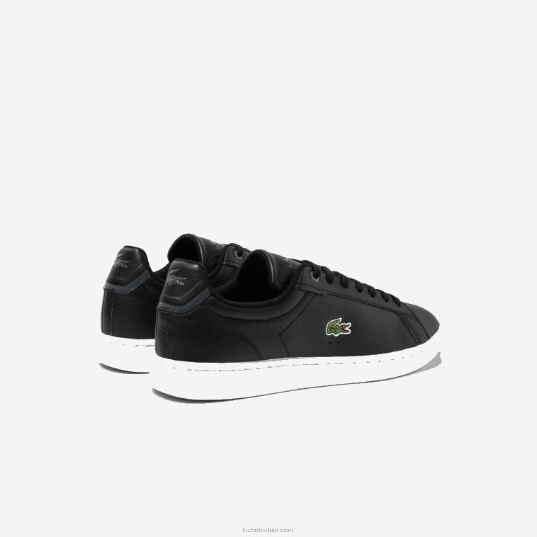 hombres Lacoste blanco y negro 312 zapatillas carnaby pro bl de piel a tono N6XZ21742