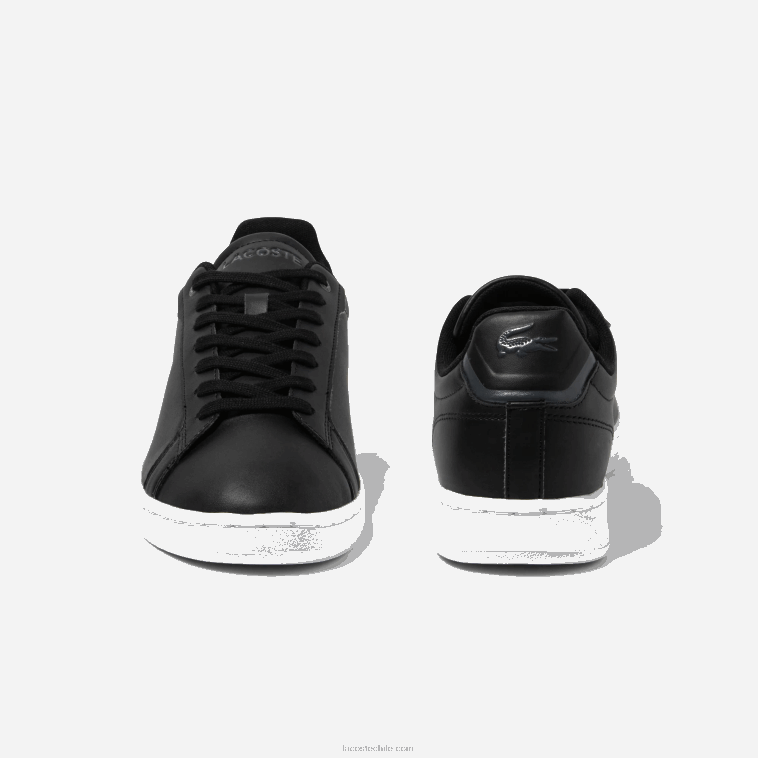 hombres Lacoste blanco y negro 312 zapatillas carnaby pro bl de piel a tono N6XZ21742