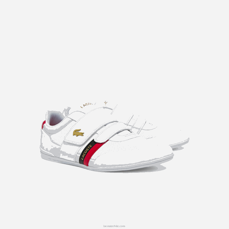hombres Lacoste blanco y rojo 286 zapatillas misano de piel y material sintético N6XZ21878