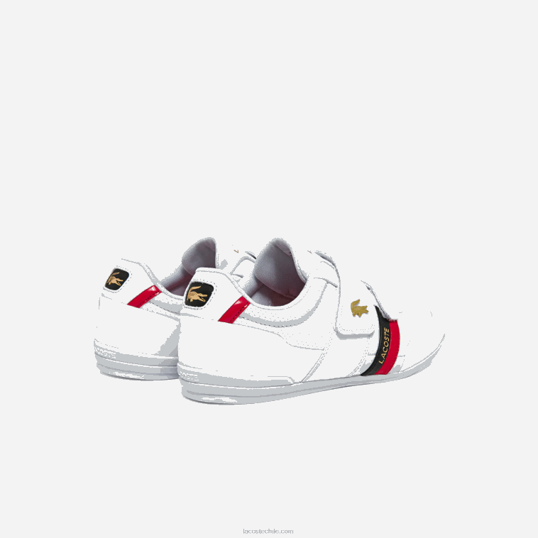 hombres Lacoste blanco y rojo 286 zapatillas misano de piel y material sintético N6XZ21878