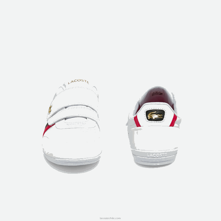hombres Lacoste blanco y rojo 286 zapatillas misano de piel y material sintético N6XZ21878