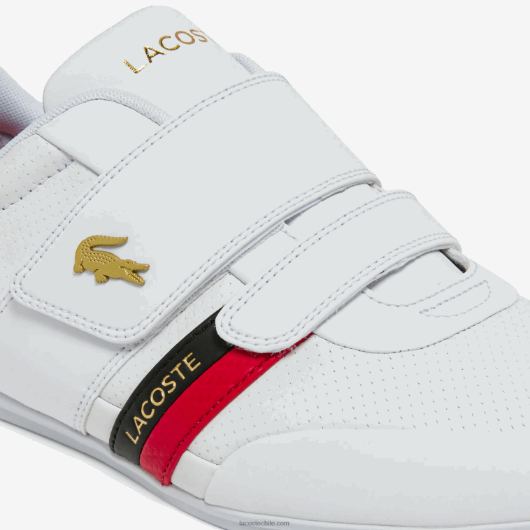 hombres Lacoste blanco y rojo 286 zapatillas misano de piel y material sintético N6XZ21878