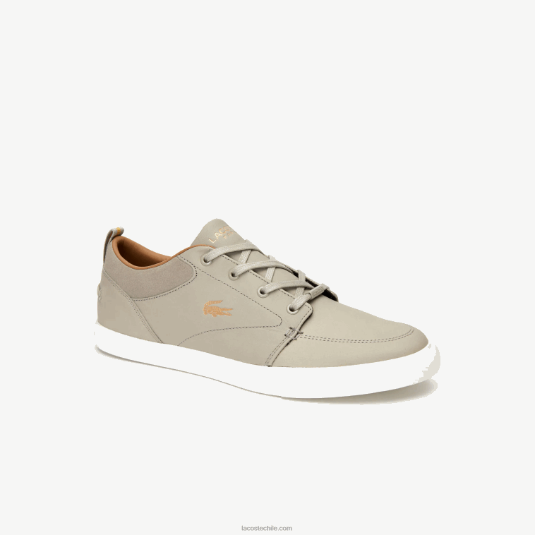 hombres Lacoste blanquecino 18c náuticos de piel bayliss N6XZ21719