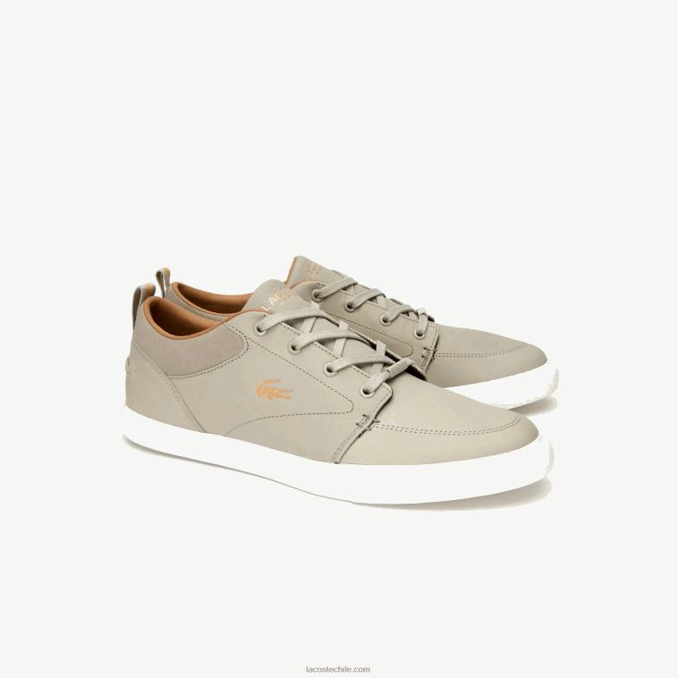 hombres Lacoste blanquecino 18c náuticos de piel bayliss N6XZ21719