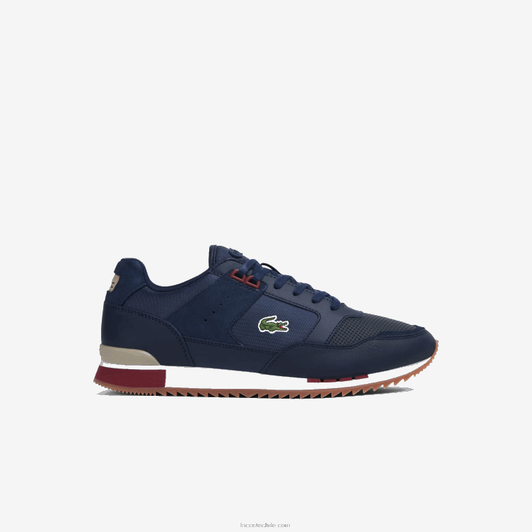 hombres Lacoste chicle azul marino gu1 zapatillas Partner de tejido y piel N6XZ21712
