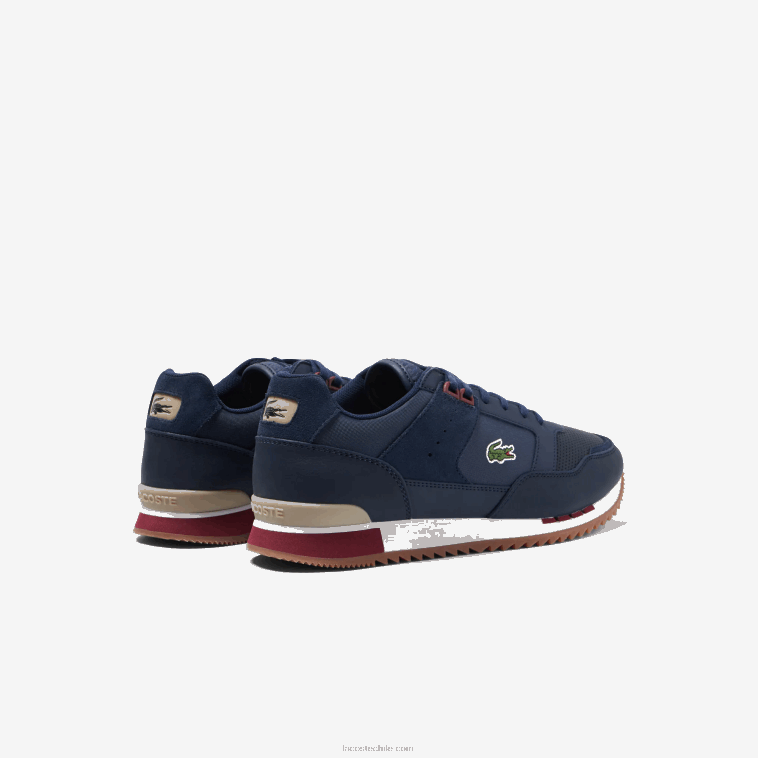 hombres Lacoste chicle azul marino gu1 zapatillas Partner de tejido y piel N6XZ21712