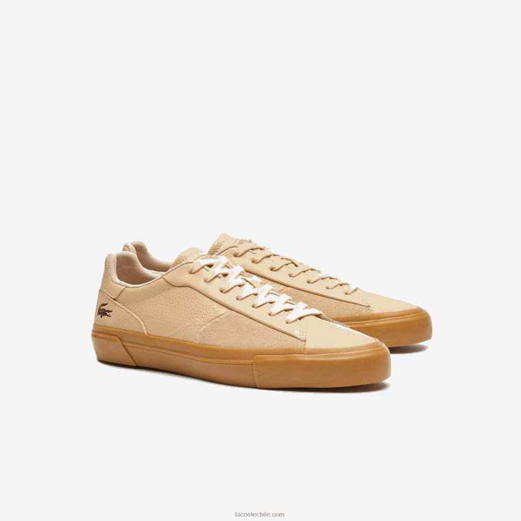 hombres Lacoste chicle bronceado tg5 zapatillas l006 de piel a tono N6XZ21895