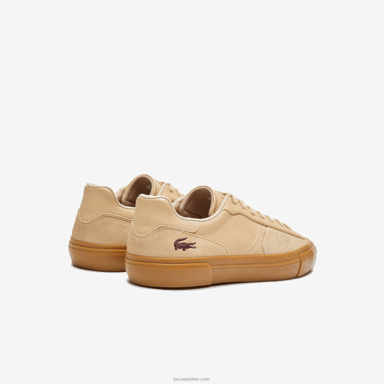 hombres Lacoste chicle bronceado tg5 zapatillas l006 de piel a tono N6XZ21895