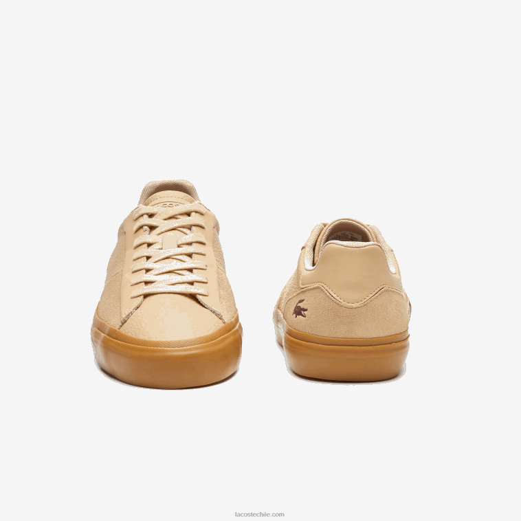 hombres Lacoste chicle bronceado tg5 zapatillas l006 de piel a tono N6XZ21895
