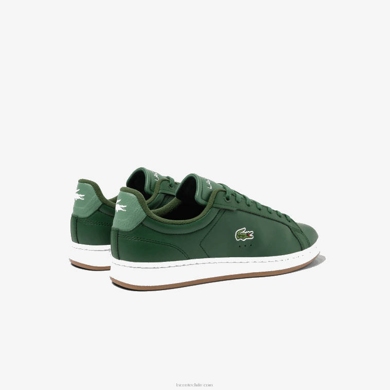 hombres Lacoste grg de goma verde oscuro tenis carnaby pro con suela de goma N6XZ21723