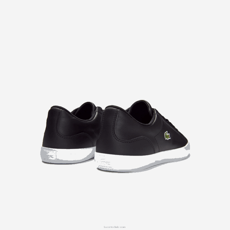 hombres Lacoste negro 024 zapatillas Lerond de piel N6XZ21716