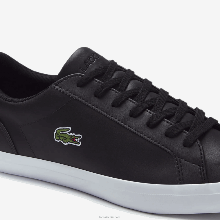 hombres Lacoste negro 024 zapatillas Lerond de piel N6XZ21716