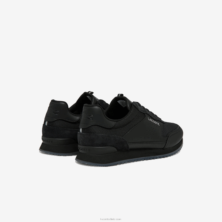 hombres Lacoste negro 02h tenis Partner Luxe de tela N6XZ21706