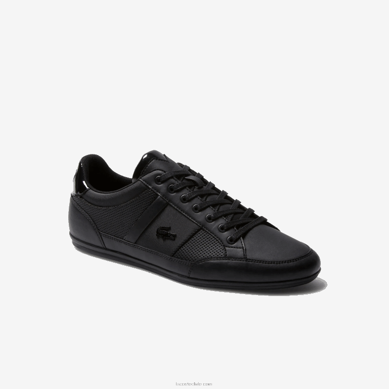 hombres Lacoste negro 02h tenis chaymon perforados N6XZ21711